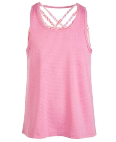 Ideology Big Girls Strappy Layered-Look Tank Top Size L (14)